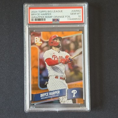 BRYCE HARPER TOPPS BIG LEAGUE #WR62 ORANGE FOIL /25 *PHILLIES* PSA 10 **POP 1**
