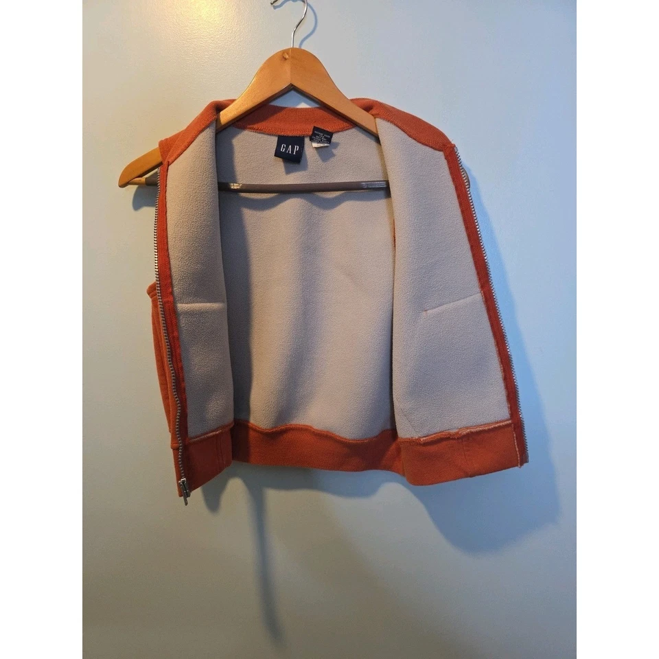 Chaleco sin mangas vintage de vellón naranja/óxido GAP para niños - XS capas transición Foto 4 de 4