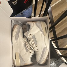 Jordan Air Jordan 3 Men s Mid Top Leather Lace-Up White Gray Beige Sneaker