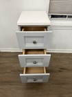 2 Glacier Bay DELRIDGE 3Drawer Nightstand w/ Storage Gray/White Wood.  — photo 4