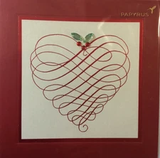 Papyrus- Christmas- LOVE- Caligraphy Heart- Gems, Pearlized Paper, Foil- 6X6