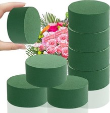6 Pcs Round Floral Foam Blocks3 in Green Wet Dry Florist Foam Circles,Artificial