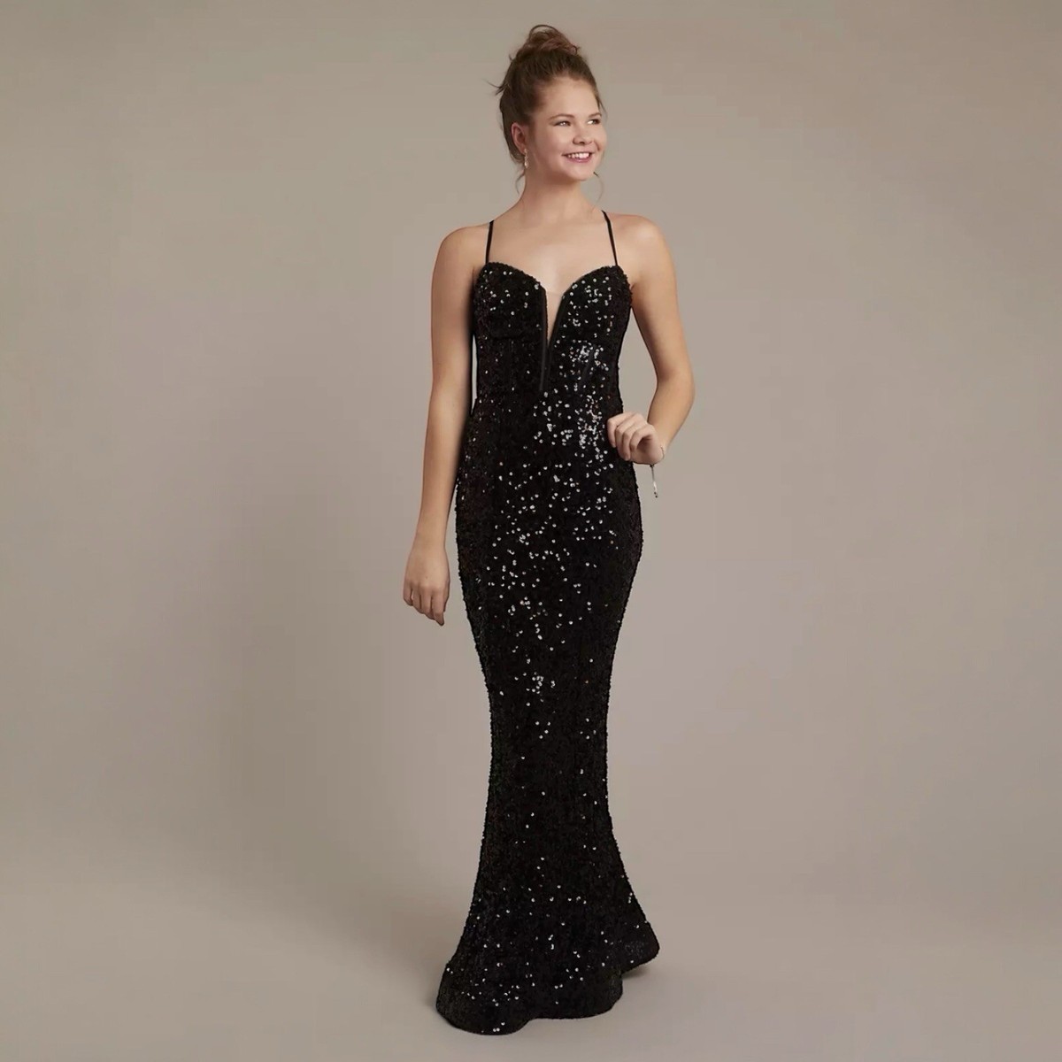Jules & Cleo Women's Evening Gown Prom Dress Size 12 Fully Sequined Lace up  Back | eBay