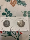 (2) 1906- P/D Barber Quarter Dollars