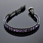 Real Amethyst Leather Crystal Healing Women Men Protection Retro Bracelet Gifts