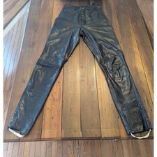 Vintage Bermans Genuine Leather Pants Black High Waisted Size 7 Women Riding