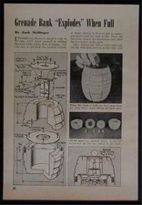 Gernade Bank EXPLODES When Full 1947 How-To build PLANS
