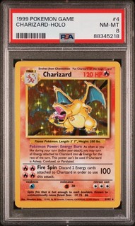 1999 POKEMON BASE SET UNLIMITED #4 CHARIZARD HOLO PSA 8