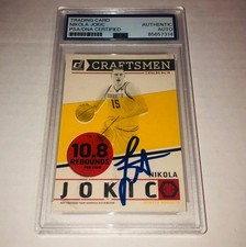 Nikola Jokic 2018-19 Panini Donruss Craftsmen #11 Signed Card Auto PSA RARE