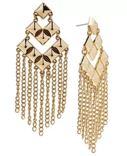 I.N.C. Gold-Tone Shaky Chain Statement Earrings, 3.5" Drop NWT $39.50