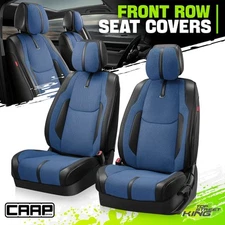 CAAP Driven Drive Series Front Row Set Seat Covers for Truck Car Navy Blue/Black