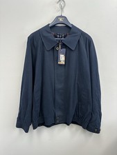 NWT VINTAGE BURBERRY 90  s Bomber Jacket Navy Blue Check plaid Lined Size L