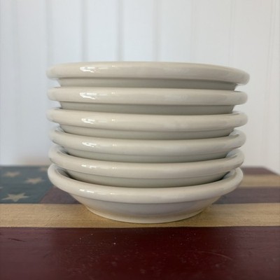 Set Of 6 Vintage Primitive Style Chunky Butter Pats White 3 1/4   Farmhouse