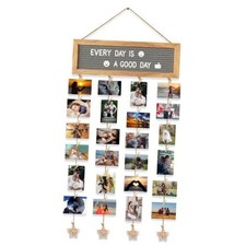 Picture Frames Collage Wall Decor Hanging Photo Display Oak Frame and Grey Felt