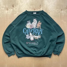 Vintage Cat Crazy Cat Lover Sweatshirt Retro Animal Graphic