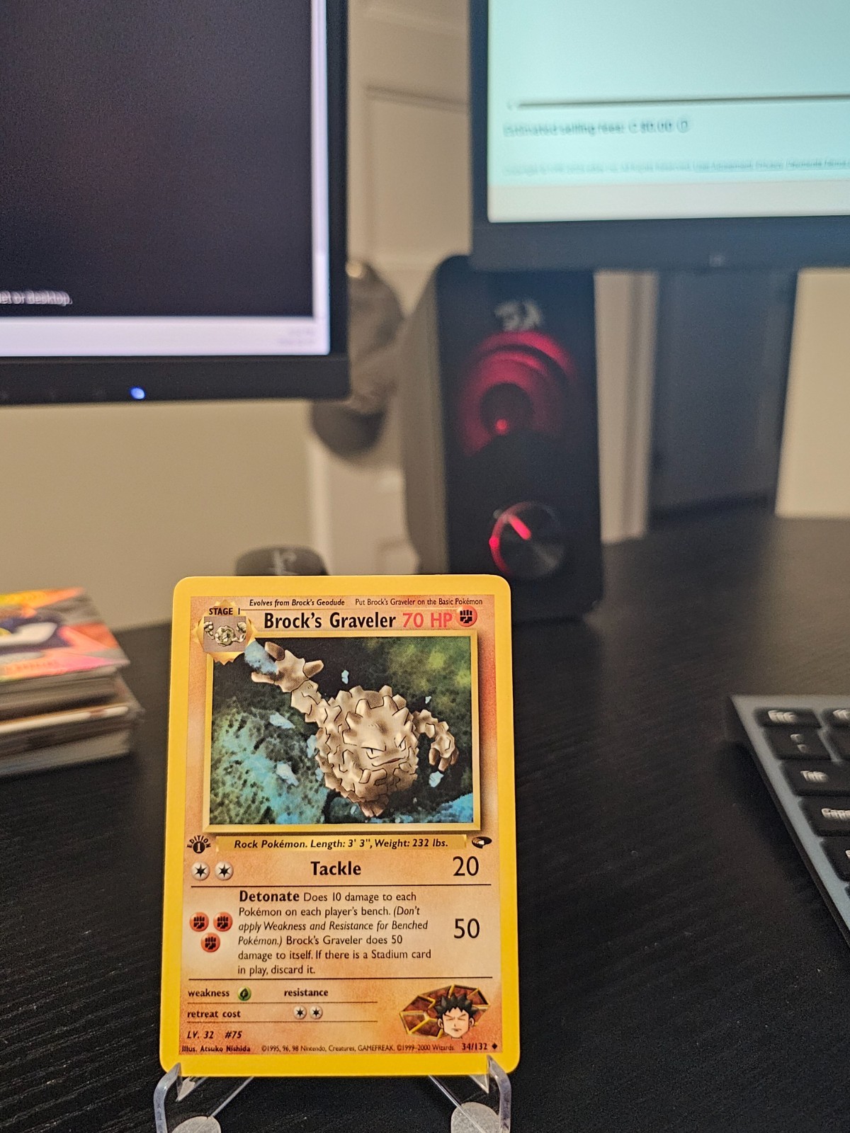 Brock's Graveler #34 - 1st Edition - Gym Challenge - NM