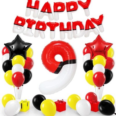 Cartoon Monster Red Black Yellow White Decorations Party Supplies Red And Bla...