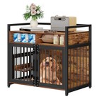 41/48 Inch Heavy Duty Dog Crate Cage with 2 Doors 2 Bowls Strong Kennel Metal
