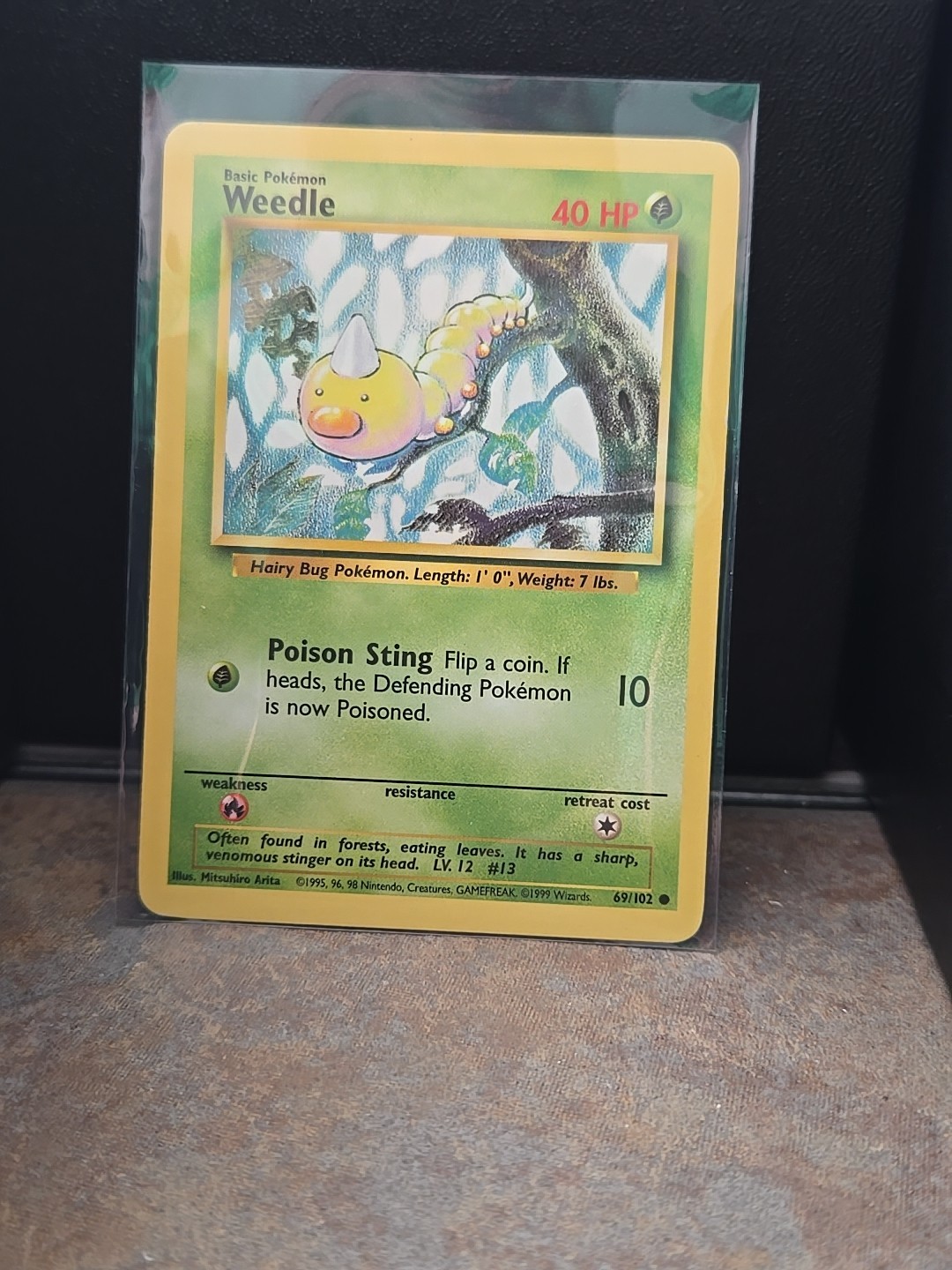 Pokémon TCG Weedle Base Set, Shadowless, Common Card 69/102