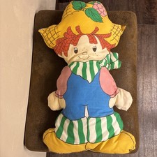 Vintage HUCKLEBERRY PIE 18" Pillow Plush Doll Strawberry Shortcake From Panel