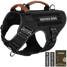 Service Dog Vest - Tactical Dog Harness Full Metal Buckles Dog Vest for Large...