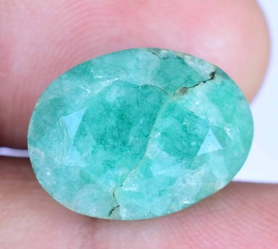 Rare Natural Green Colombian Emerald 12.15 CT Certified Oval Cut Loose Gemstone