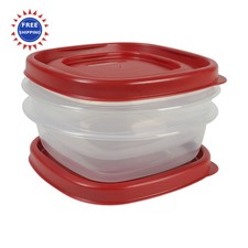 Food Storage Containers 1.25 Cup Racer Red 4 Piece Set Rubbermaid Easy Find Lids