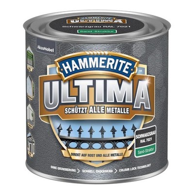Hammerite ULTIMA Metallschutzlack Rostschutz 250 ml Sandstruktur Schwarzgrau RAL
