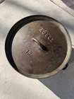 Vintage Lodge 16” Camp Dutch Oven Rare USA Cast Iron