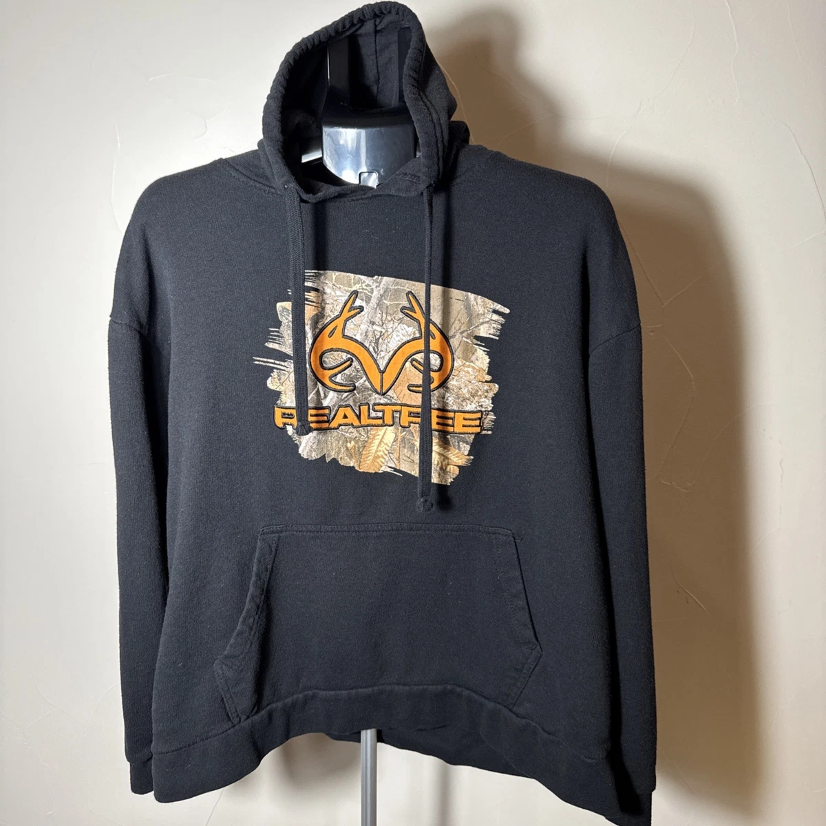 Pull Col En Capuche Homme Real Tree – Camouflage Noir, Taille XL, Idéal Pour La Chasse