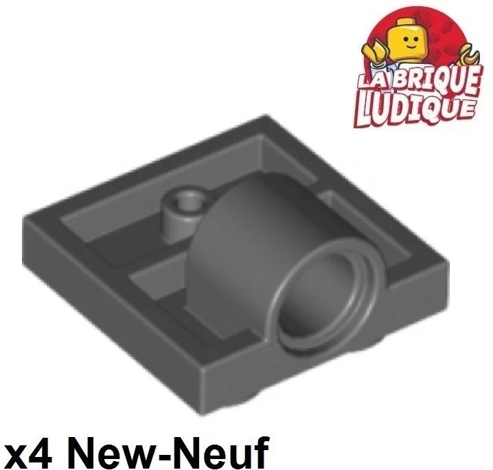 LEGO x4 Plate Modified 2x2 Stift Hole 1 Loch Dunkelgrau / Dark Bluish Gray 10247 - Bild 1 von 1