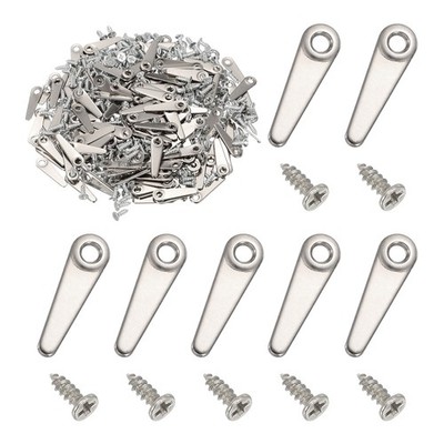 200pcs 0.83'' Picture Frame Backing Clips with Screw, Pointer-Shaped Silver