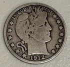 1912 D Barber Half Dollar 90% Silver NO RESERVE!!