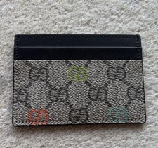 Gucci Ophidia Card Holder In Beige GG Supreme Leather