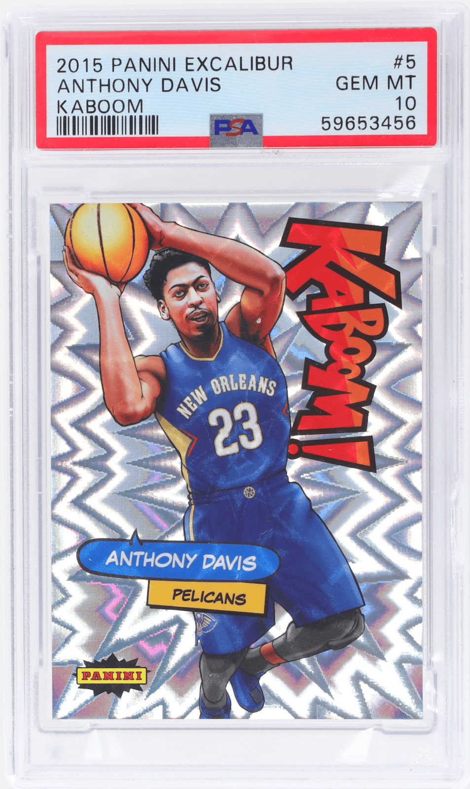 2015 Panini Excalibur Anthony Davis Kaboom! #5 PSA 10