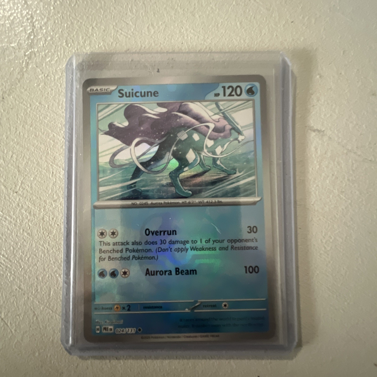 SUICUNE 024/131 PRISMATIC EVOLUTIONS POKEMON (MASTER BALL HOLO, NM)