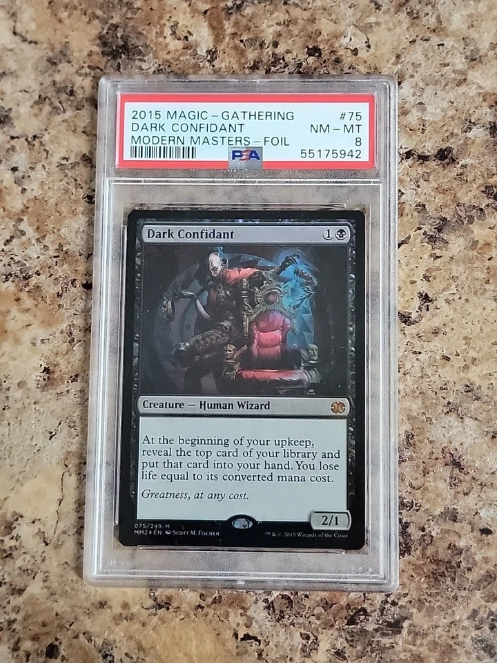 1x Dark Confidant Near Mint Foil - Modern Masters 2015 PSA 8 NM-Mint  - Image 2 of 3