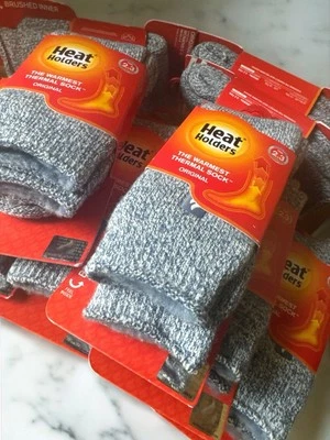 Heat Holders Original Unisex Thermal Socks Blue Denim TOG 2.3 W 5-9 M 4-8 NWT