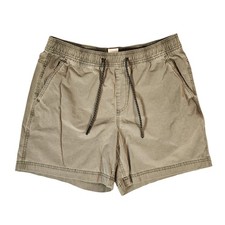 Bearbottom Clothing Mens Drawstring Waist Shorts Olive Green Large 5 Inch Inseam