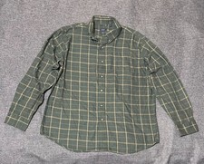 Arrow Men's XL 17-17 1/2 Green Plaid Long Sleeve Shirt