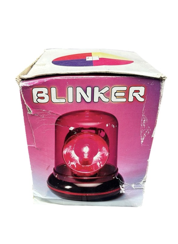 Vintage Blinker Red Rotating Beacon Light W/Box Corded Tested Taiwan