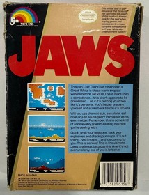 Jaws - Nintendo NES - Working - Tested - Box + Manual + Foam - 3 Screw