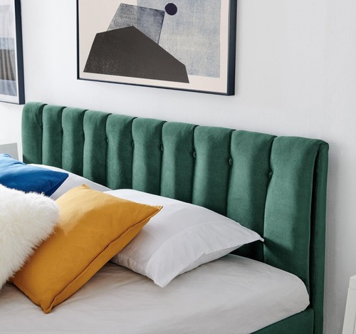 Ottoman Bed Storage Frame Faux Velvet Plush Minimal Double Super King - Picture 11 of 35