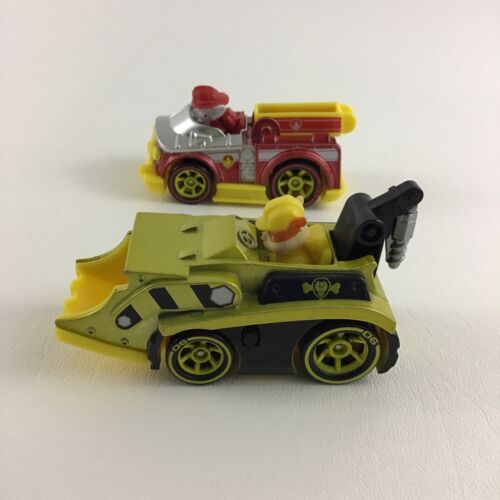 Paw Patrol Rubble Marshall True Metal Die Cast Push Along Racers Spin Master Toy - Picture 2 of 7