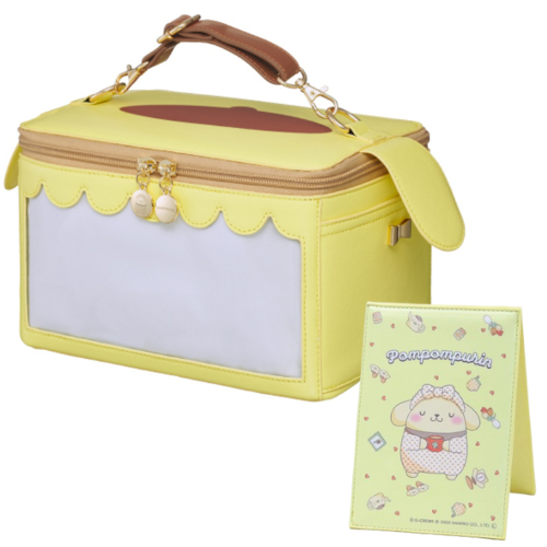 Sanrio Pompompurin Borsa Porta Trucchi Cosmetici Giallo con Specchio Giappone - Foto 1 di 7