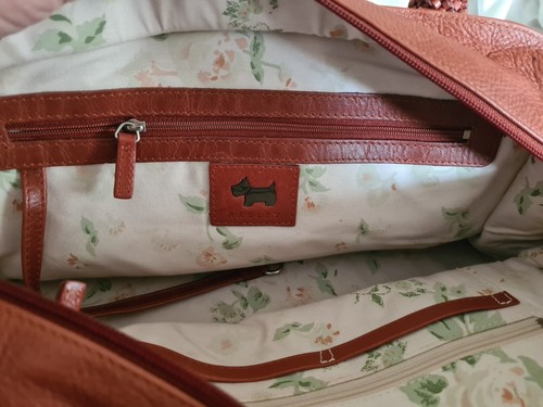 Bolso de hombro/bolso/mano Radley cuero bronceado con doble mango mediano CA111111 - Imagen 16 de 18