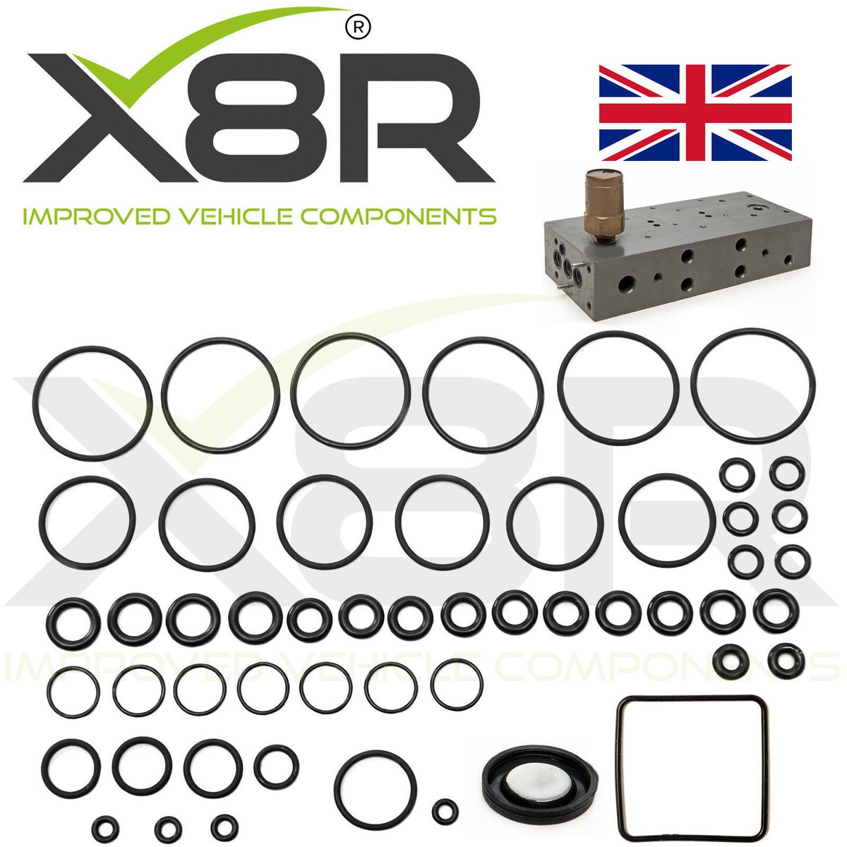 EAS Air Suspension Valve Block Repair Kit - Viton O-Rings & Diaphragm For Range Rover P38 & Classic-400511