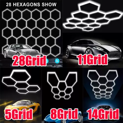 5-28X Hexagon LED Lampe Röhren Werkstatt Garage Wand Decken Leuchte Beleuchtung - Bild 1 von 30