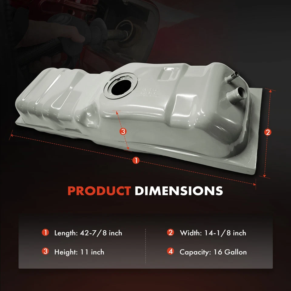 Tanque de combustible de 16 galones para camioneta Chevy C10 C20 C30 K10 K20 K30 delante del eje trasero Foto 4 de 4