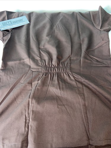 Grey’s Anatomy Scrubs Top M Brown Uniform Shirt Greys Medium - Picture 6 of 7